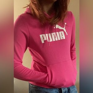 Large pink puma hoodie